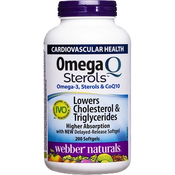 Webber Naturals Omega Q Sterols (Oмега-3, растителни стероли и коензим Q10) 200 софтгел капсули | Webber Naturals (5283 WN)