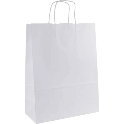 Papierová taška biela pevná 0,14 eur/1ks 25x15x29cm 50ks