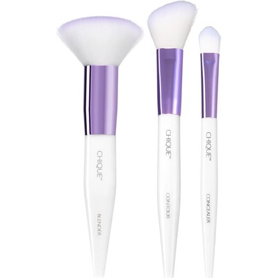 Royal and Langnickel Chique štetec na očné tiene 1 ks Royal and Langnickel Chique Studio Glam Girl Brush Blender skosený štetec na púder a bronzer Royal and Langnickel Chique Studio Glam Girl 3 ks