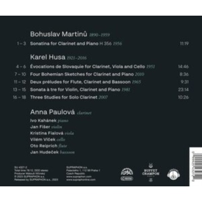 Karel Husa/Bohuslav Martinu: Music for Clarinet CD