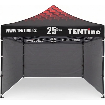 TENTino STEEL HEXAGON 3x3m 17A - ANTRACIT, konstrukce + střecha TENTino + 1x boční strana