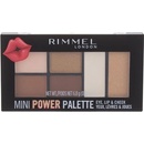 Palety dekoratívnej kozmetiky Rimmel London Mini Power Palette paletka očných tieňov, pery a líca 004 Pioneer 6,8 g