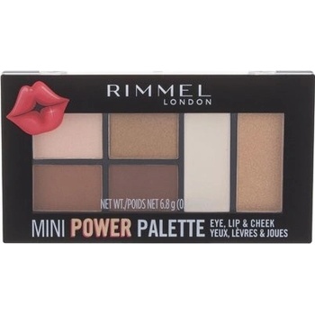 Rimmel London Mini Power Palette paletka očných tieňov, pery a líca 004 Pioneer 6,8 g