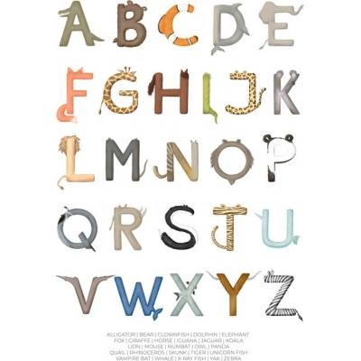 Plagát, Obraz - Animal Letters ABC, Aminah Eleonora, 30 × 40 cm
