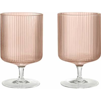Ferm Living Sklenice na víno Ripple Blush 2 x 270 ml