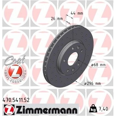 Brzdový kotúč ZIMMERMANN 470.5411.52 (470541152)