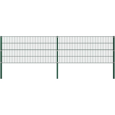 vidaXL Plotový panel se sloupky železný 349 x 80 cm zelený 278605