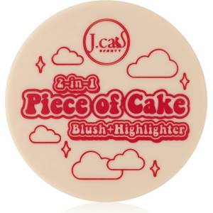 J. Cat Beauty 2 In 1 Piece Of Cake озаряващ руж цвят Cherry Sweet 12.1 гр