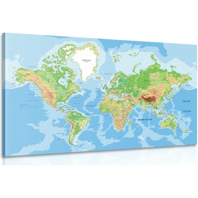 Obraz klasická mapa světa - 120x80