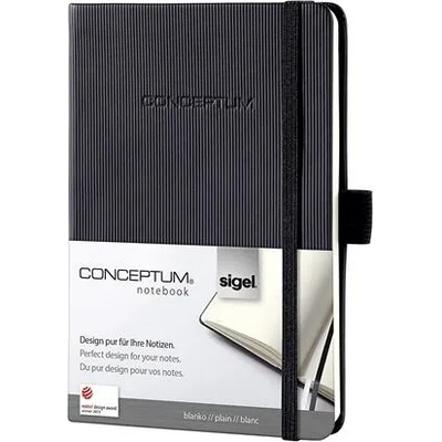 Sigel Тетрадка, ексклузивна, A4, обикновена, 97 страници, твърда подвързия, SIGEL "Conceptum", черна CO110 (CO110)