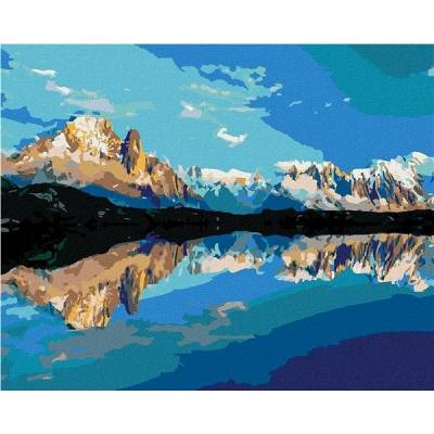zuty Malování Podle Čísel Letní Panorama Jezera Lac Blanc 40 x 50 Cm Plátno Rám