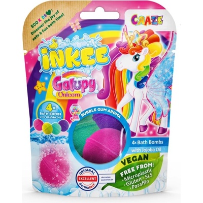Craze INKEE Unicorn бомбичка за вана за деца 4x50 гр