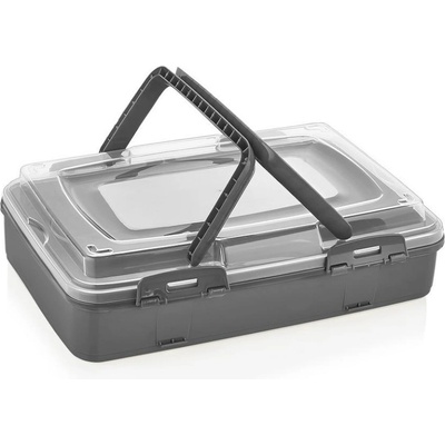 Makro 27260S Dóza na koláče s rúčkou SIVÁ