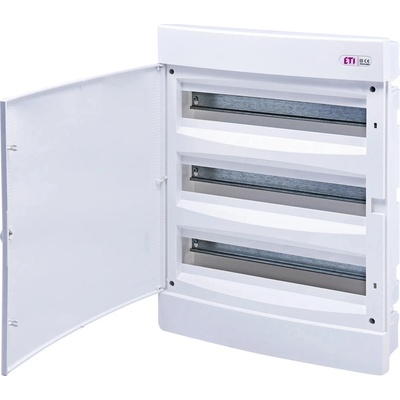 CB Elektro Rozvádzač zapustený bytový 54M IP40 dvierka biela 502x373x68mm ECM 3x18PO (ETI)