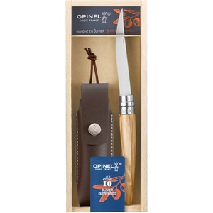Opinel Сгъваем нож New Opinel N°10 Les Effiles + кожен калъф (002606-pe)
