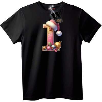NOONEBRAND Коледна тениска Номер 1 - S, Black
