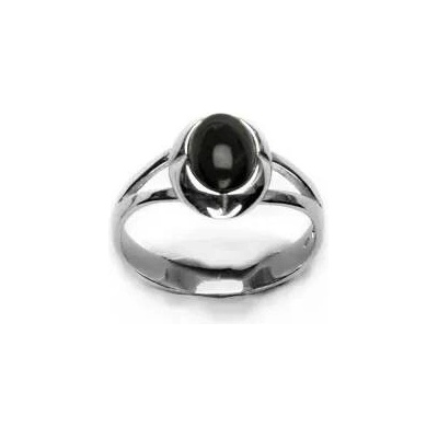 Čištín Zlatý prsten přírodní černý achát T 1374 onyx