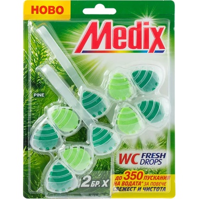MEDIX ароматизатор за тоалетна чиния, Wc fresh drops, Бор, 2х55гр