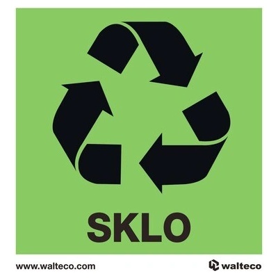 Piktogram "Recyklácia skla" 92x92 mm fólia