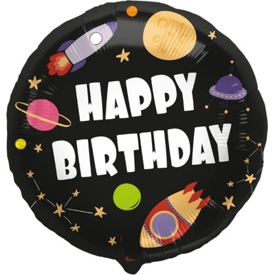 Folat Foliový balónik vesmír Happy Birthday 45 cm