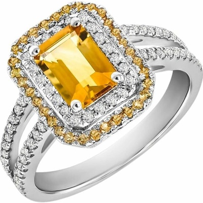 Eppi zlatý prsten plný diamantů a citrínů Dixie R32193