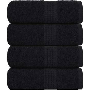vidaXL Кърпи за пране FROGN 4 бр. Черни 30x30 см 360 г/м2 (136945)