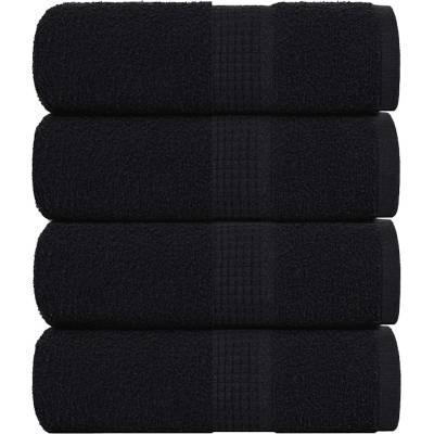 vidaXL Кърпи за пране FROGN 4 бр. Черни 30x30 см 360 г/м2 (136945)