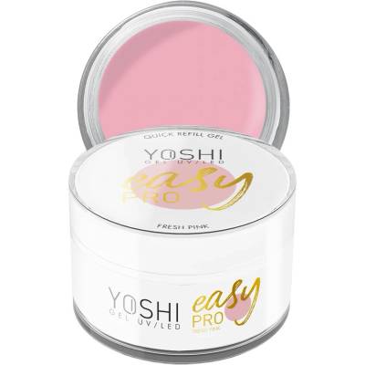 Yoshi Easy Pro poloprůhledný stavební gel pro dokonalou manikúru Fresh Pink 50 ml