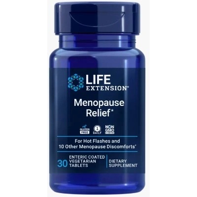 Life Extension Menopause Relief, подкрепа при менопауза, 30 ентеросолвентни таблетки