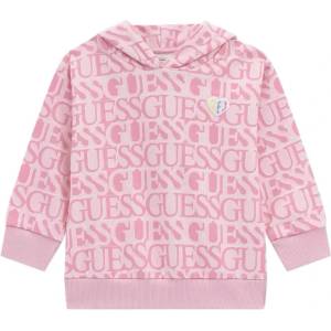 GUESS Спортен суичър в розово за мини момиче с качулка и джобове Guess
