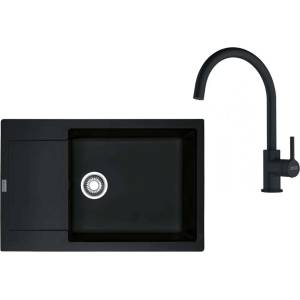 Franke - Кухненски комплект G277O, мивка от фрагранит MRG 611-78 BB и смесител FC 6018.071, оникс 114.0700. 798 (114.0700.798) Мивка за вграждане
