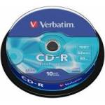 Verbatim CD-R, 700 MB, 52x, със защитно покритие, 10 броя в шпиндел, office1_2065100060