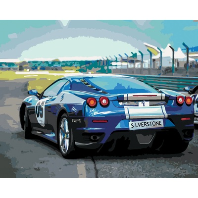 ZUTY Malování podle čísel SPORTOVNÍ MODRÉ AUTO FERRARI 40 x 50 cm