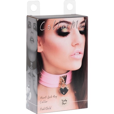 Kinky Diva яка с ключ във форма на сърце розова/златна