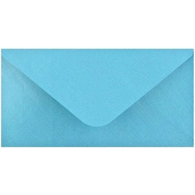 Obálka DL 11,2x21,9 cm metalická s ražbou, Světle modrá
