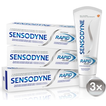 Sensodyne Rapid Whitening bieliaca zubná pasta pre citlivé zuby 3x75 ml