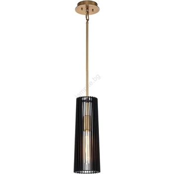 Elstead Lighting Quintiesse QN-LINARA-P-BK - Пендел на прът LINARA 1xE27/60W/230V черно/златисто (ED1081)