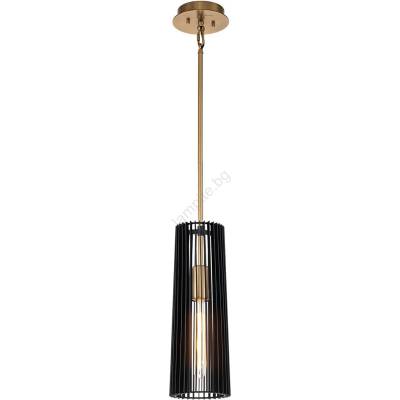 Elstead Lighting Quintiesse QN-LINARA-P-BK - Пендел на прът LINARA 1xE27/60W/230V черно/златисто (ED1081)