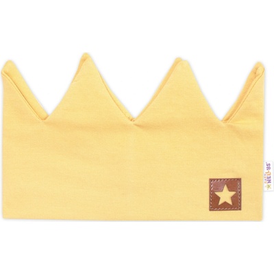 Dvojvrstvová čelenka Baby Nellys Hand Made Korunka STAR horčicová
