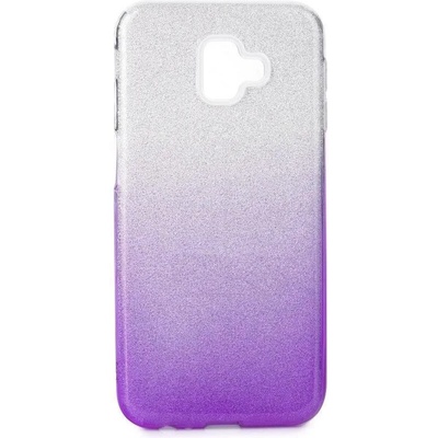 Forcell Блестящ Силиконов Калъф за Samsung J6 Plus 2018, Forcell Shining Case, Сребро/Лилав (5901737933737)