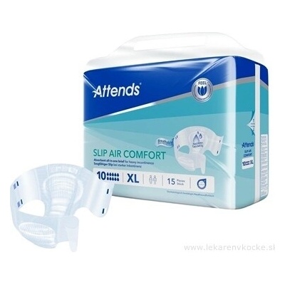 Attends Slip Air Comfort 10 XL plienkové nohavičky 150 – 175 cm, savosť 3435 ml, 15 ks