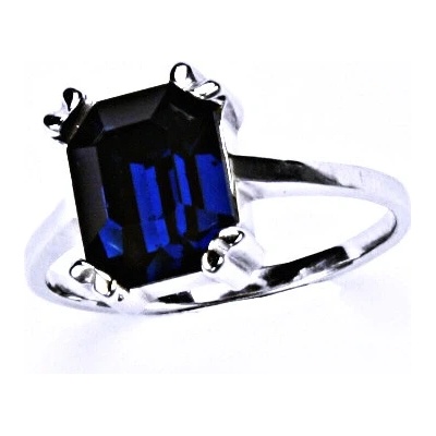 Čištín Stříbrný prsten s krystalem safír T 1201