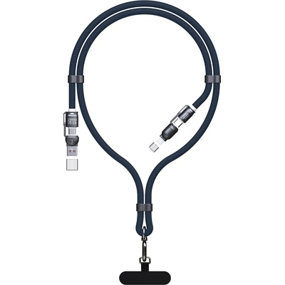 Dudao L20Max 65 W 4v1 s poutkem USB-C na USB-C s adaptéry Lightning a USB-A – modrý