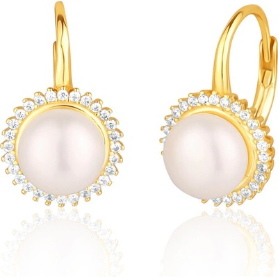 JVD Pozlátené strieborné náušnice so zirkónmi SVLE2122XH2GP00