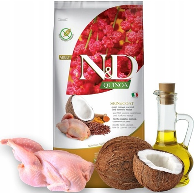 N&D GF Quinoa CAT Skin&Coat Quail & Coconut 1,5 kg