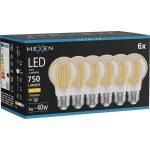 Mexen Vintis 6x LED крушка с нажежаема жичка E27, A60, 8W, Топло - 2700K, 750 lm, кехлибар - (L150-E27-0827-50x06)