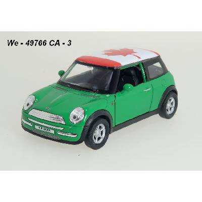 Welly Mini Cooper Canada green code 49766CA modely aut 1:34