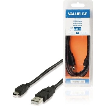 Valueline VLCB60300B20 USB 2.0 - USB mini, 2m, černý