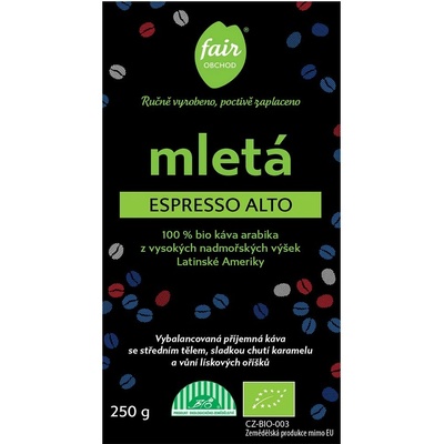 Fairobchod Bio mletá Espresso Alto 0,5 kg