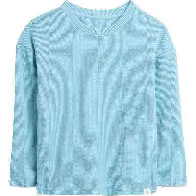 GAP V-LS Cozy Waffle Crew světle modrá